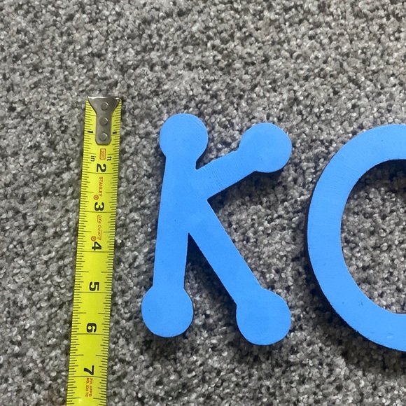 Kolton blue wooden block wall name art - Picture 2 of 11